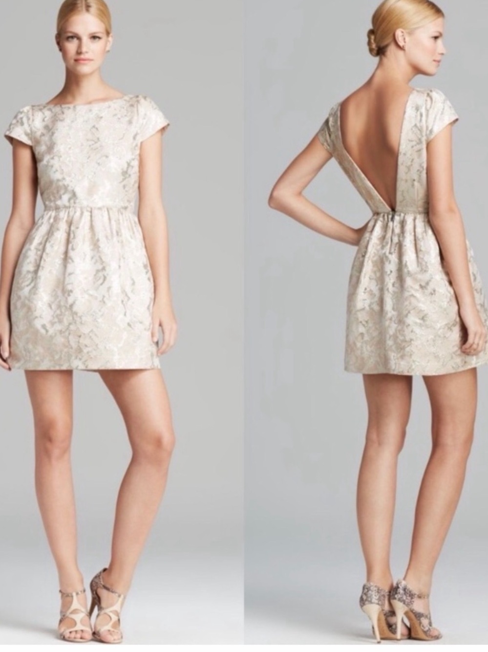 Alice + Olivia Womens Nelly Metallic Jacquard Dress